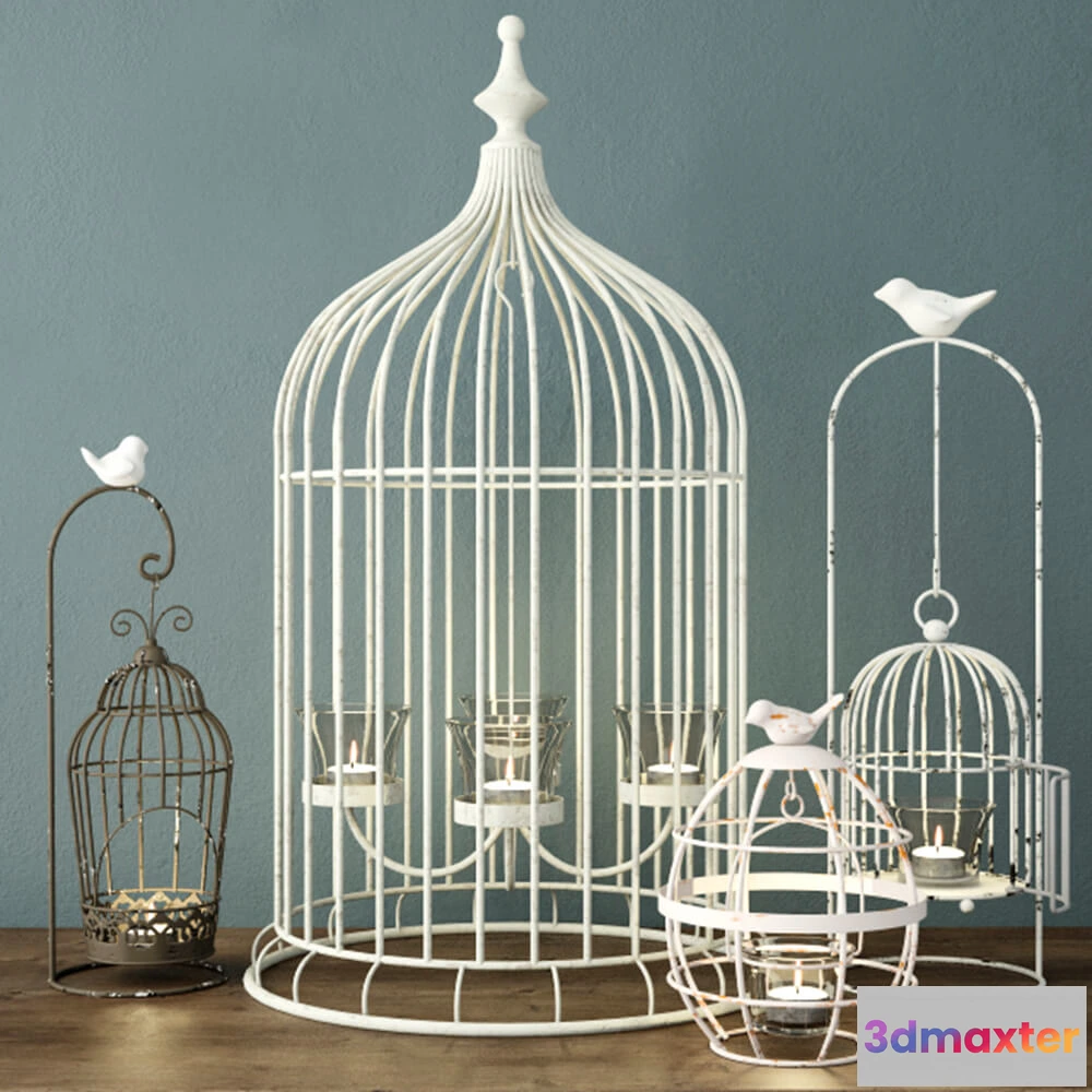 1599646 - decoration - Birdcage candlesticks 3D Max