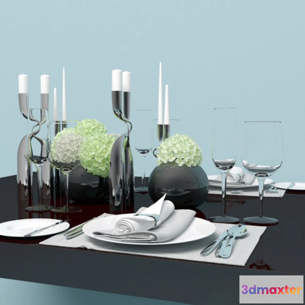 1599680 - decoration - Romantic dinner table 3D Max