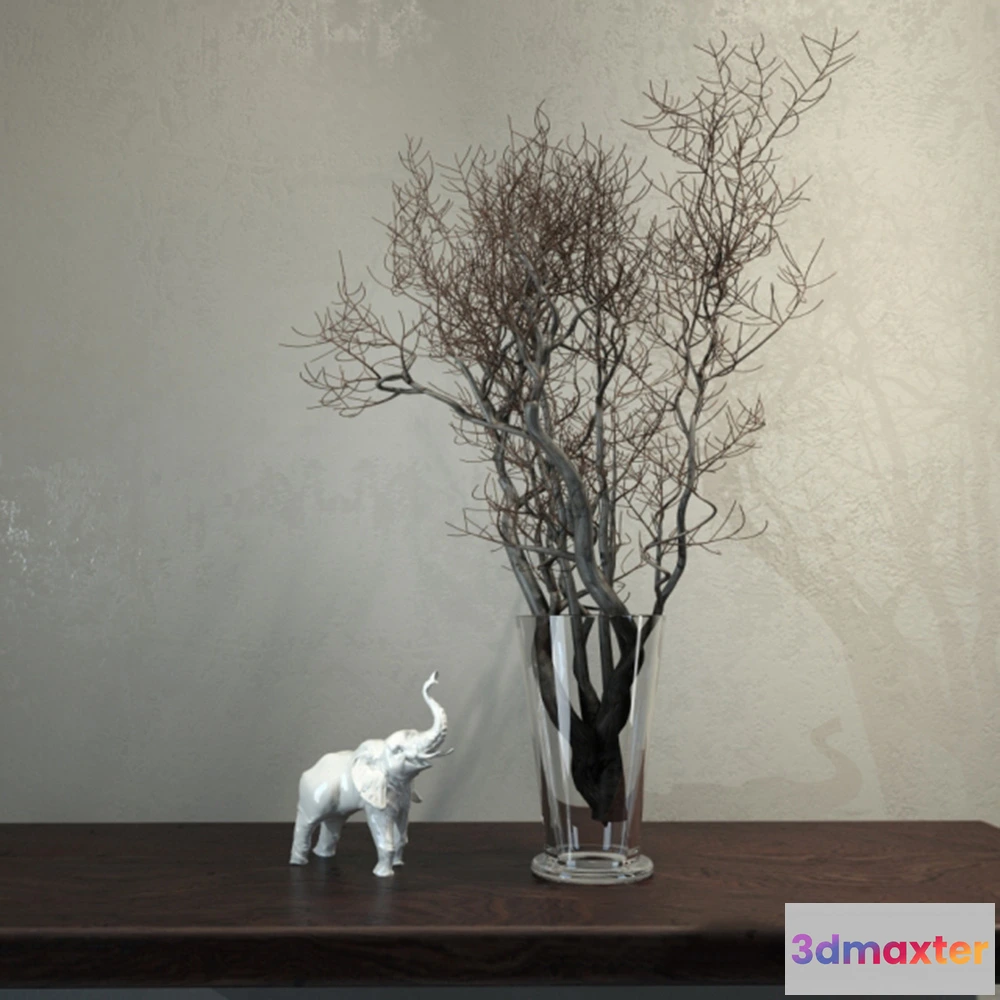 1599718 - decoration - Elephant and tree in a glass 3D Max