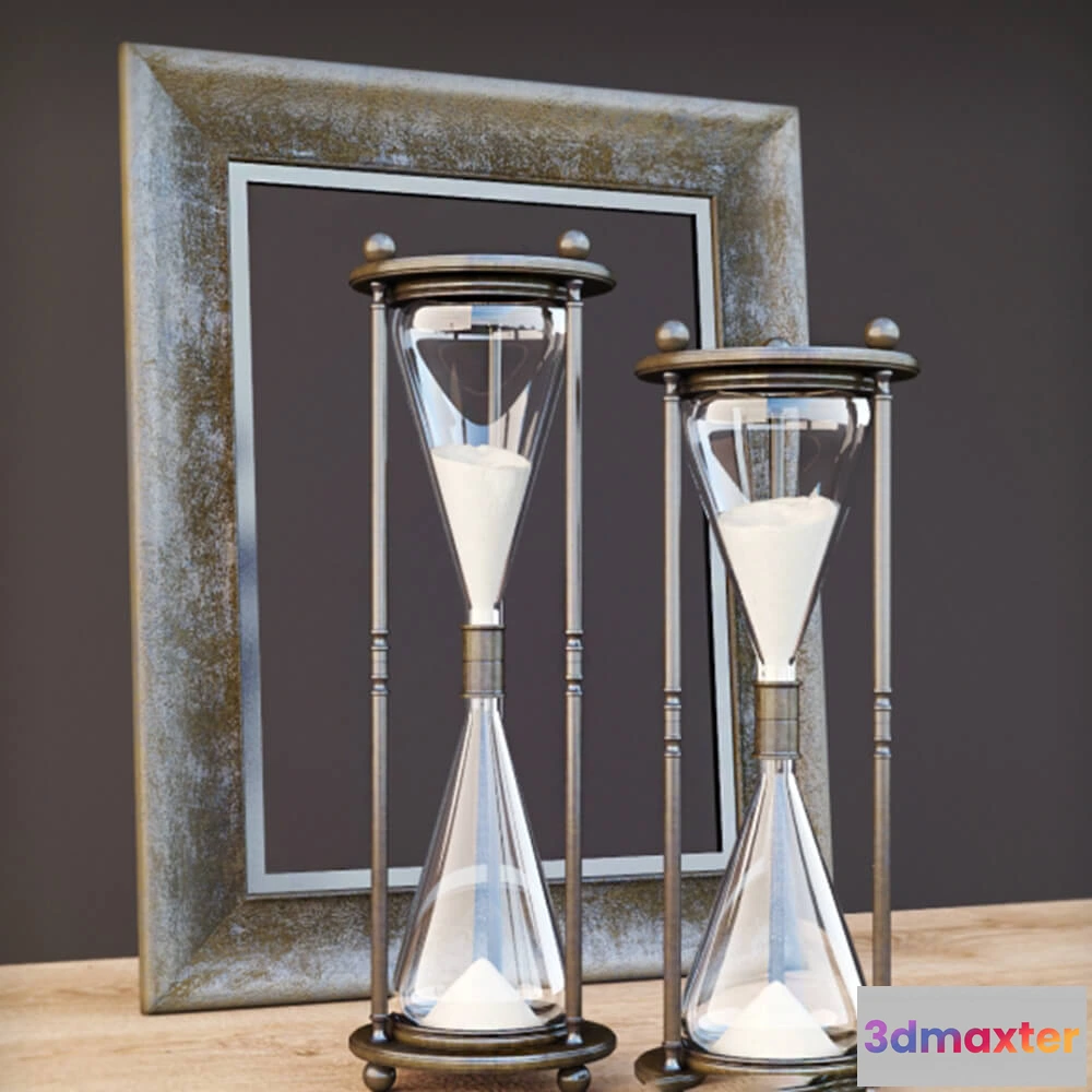 1599776 - decoration - Sand Hourglass and picture frame 3D Max