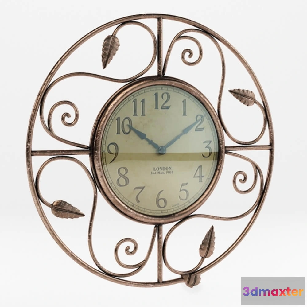1599836 - decoration - Clock in a metal frame 3D Max