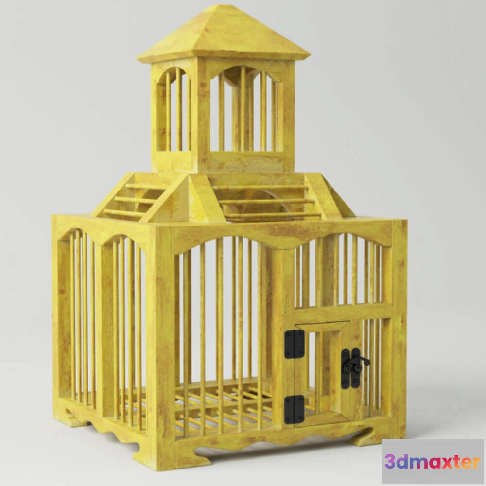1599870 - decoration - Yellow decorative cage 3D Max