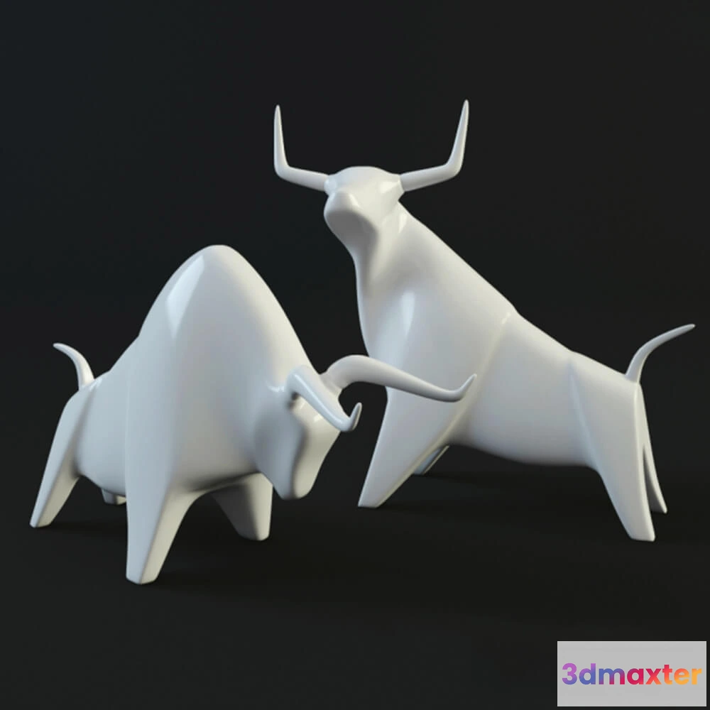 1599900 - decoration - Ceramic statues of bulls 3D Max