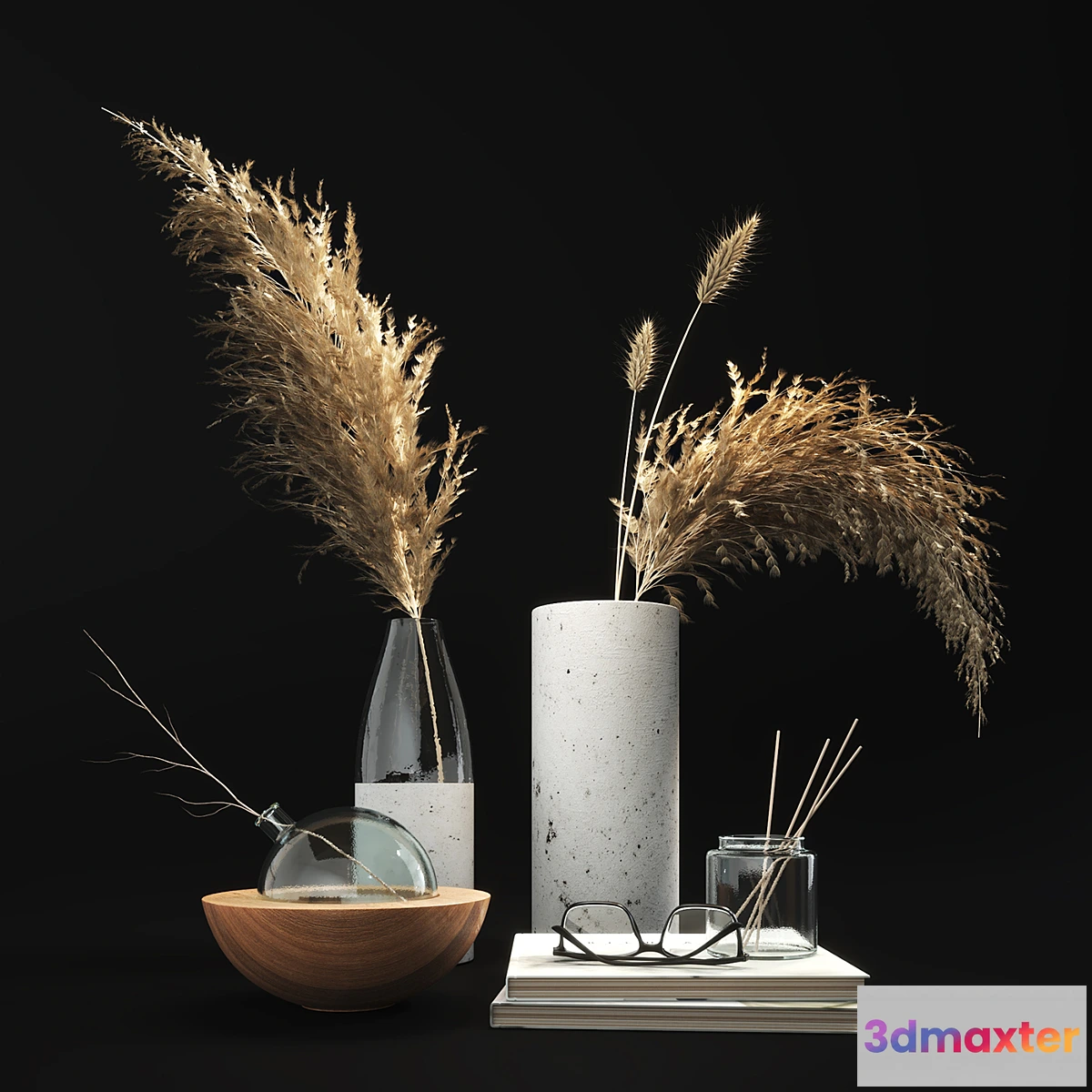 547451 - Decorative set with dry plants 01