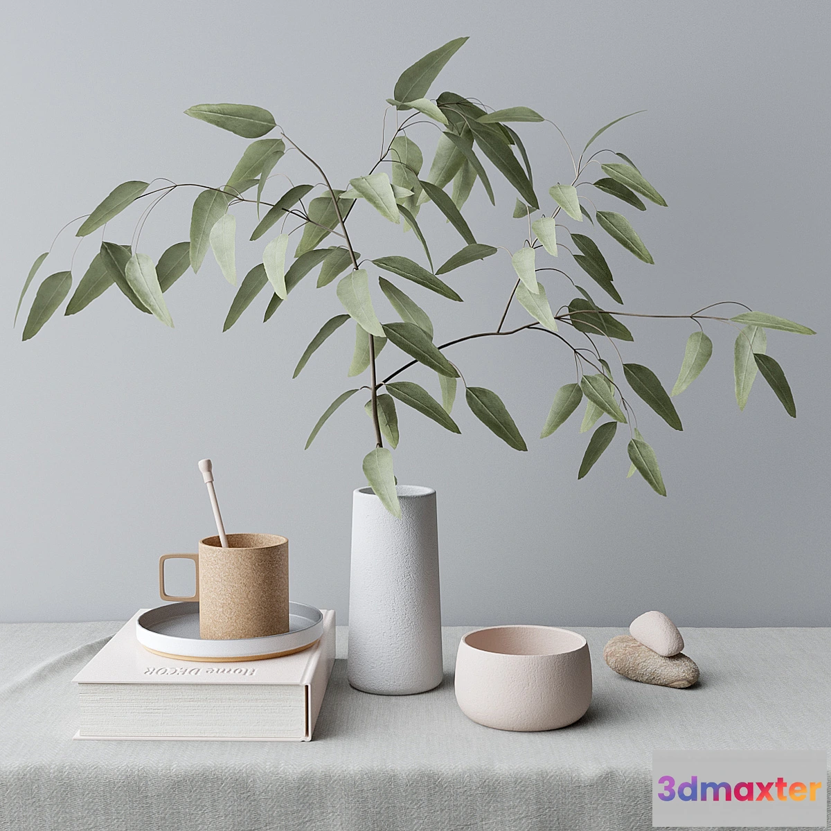 547465 - decorative set with eucalyptus branch