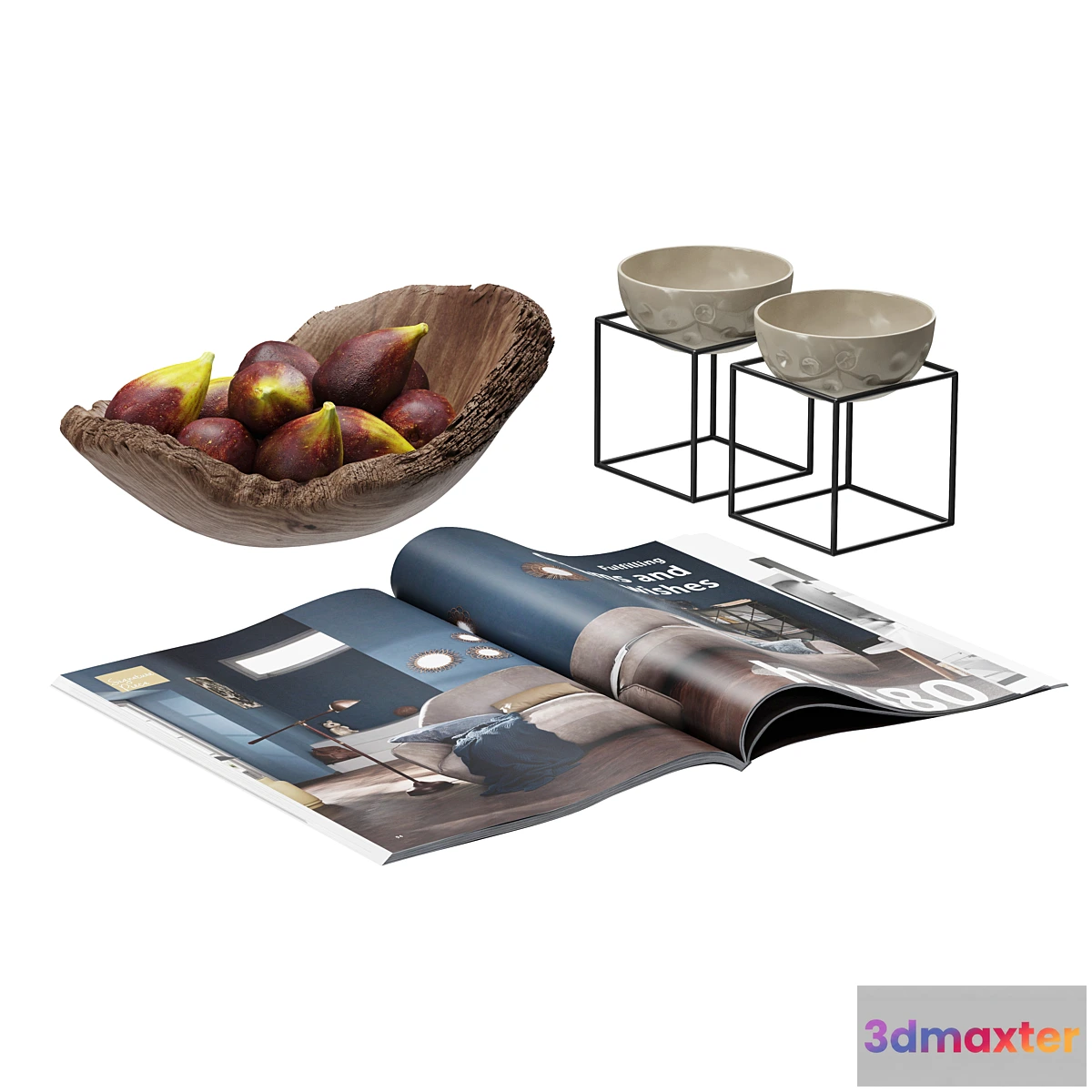 547505 - Coffee Table Accessories Magazine Fig Bowl Plate