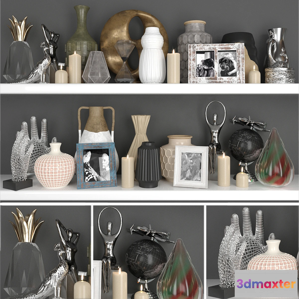 547849 - Huge decor set with figurines and candles