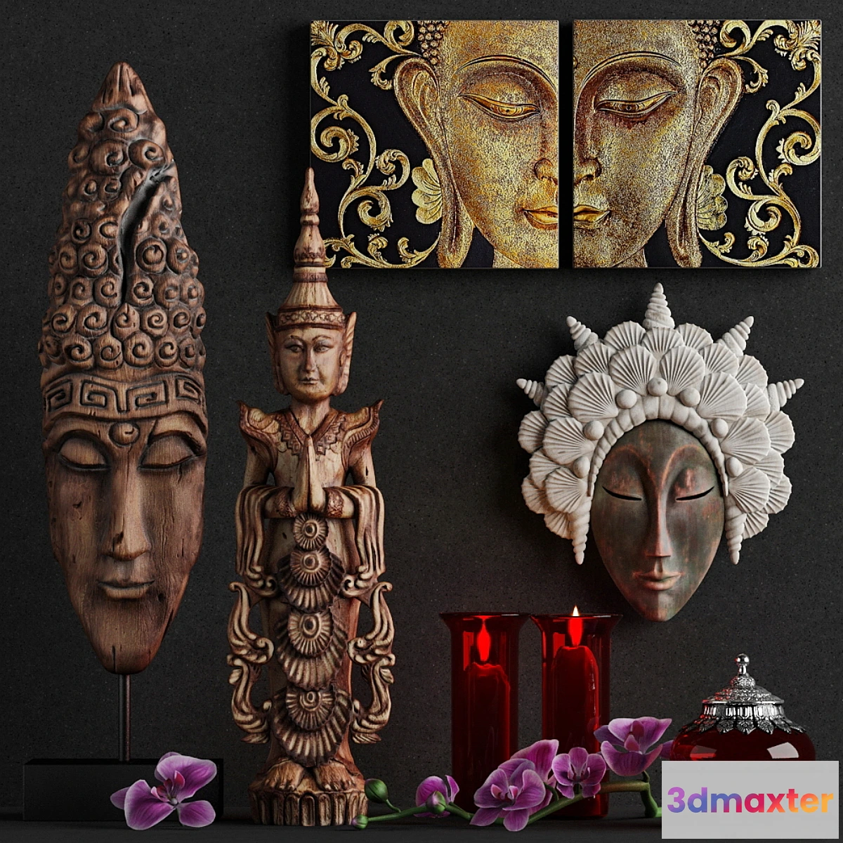 548303 - Decorative set in Asian style - factory “DesignToscano”