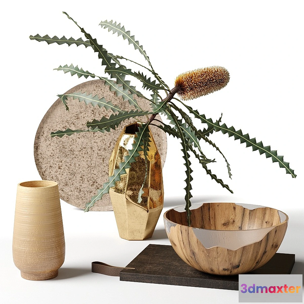 548639 - Banksia Ashby in a metal vase