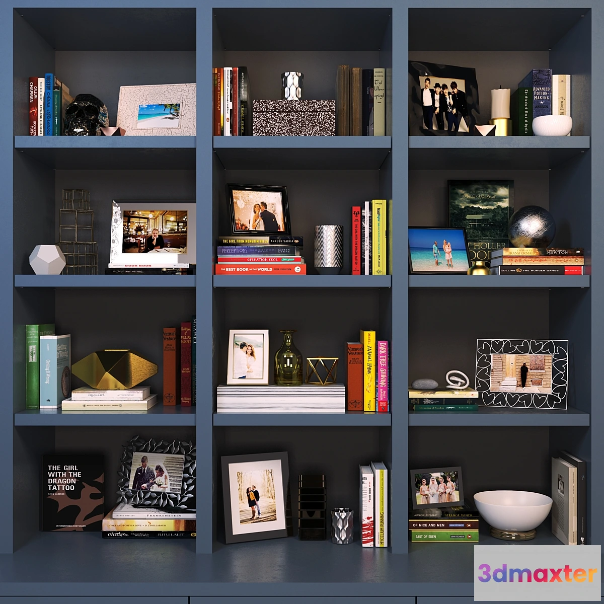 580260 - Bookcase with books and decor