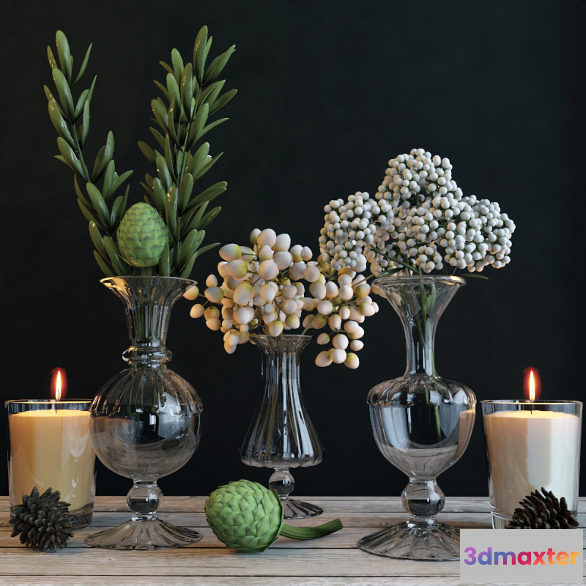 582298 - Set with green branches