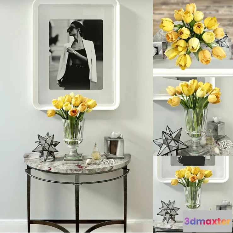 582388 - Decorative set with yellow tulips