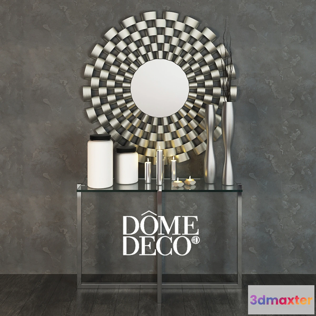 586740 - Dome Deco set decor vases and console with mirror