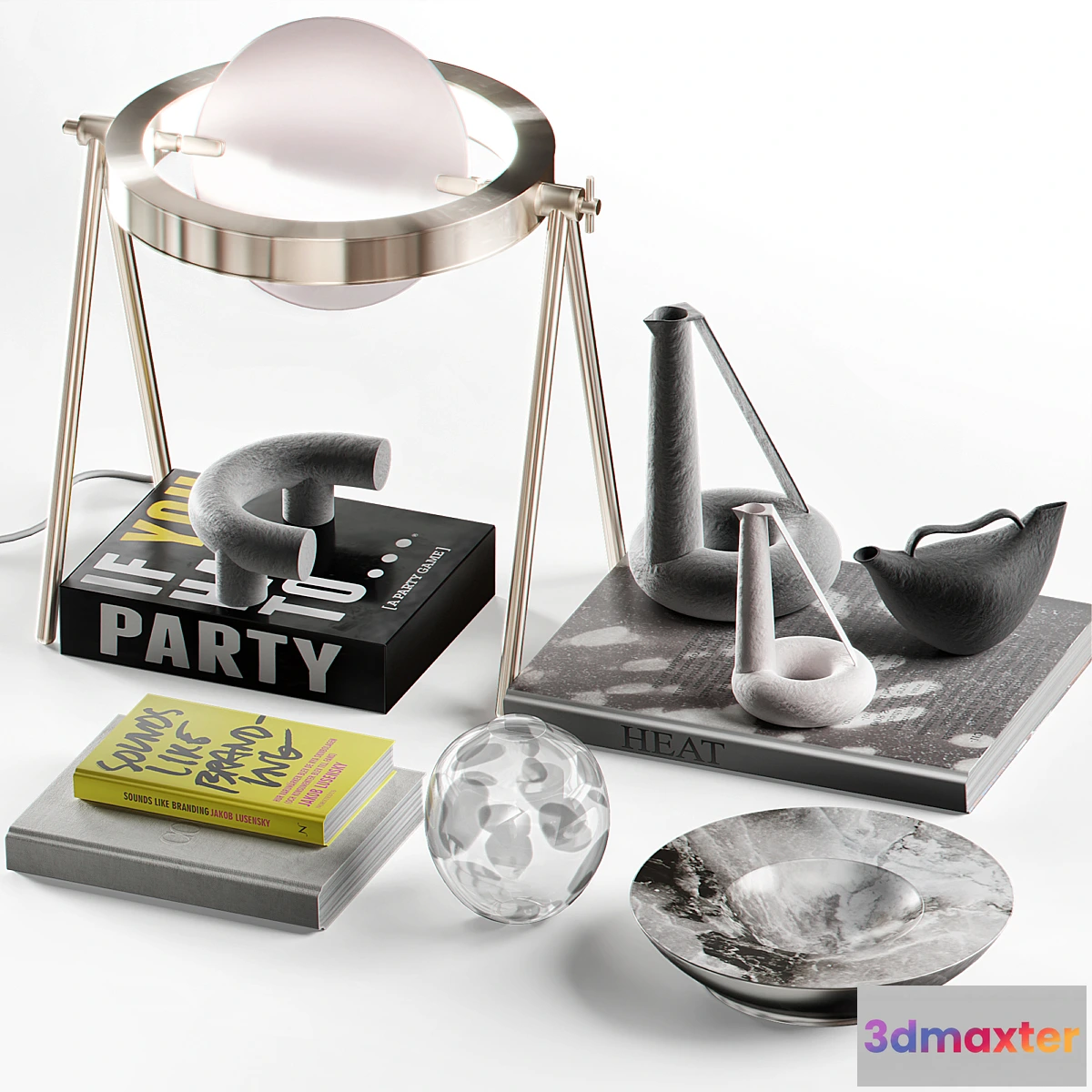 591684 - Coffee table decor set 046 with lamp