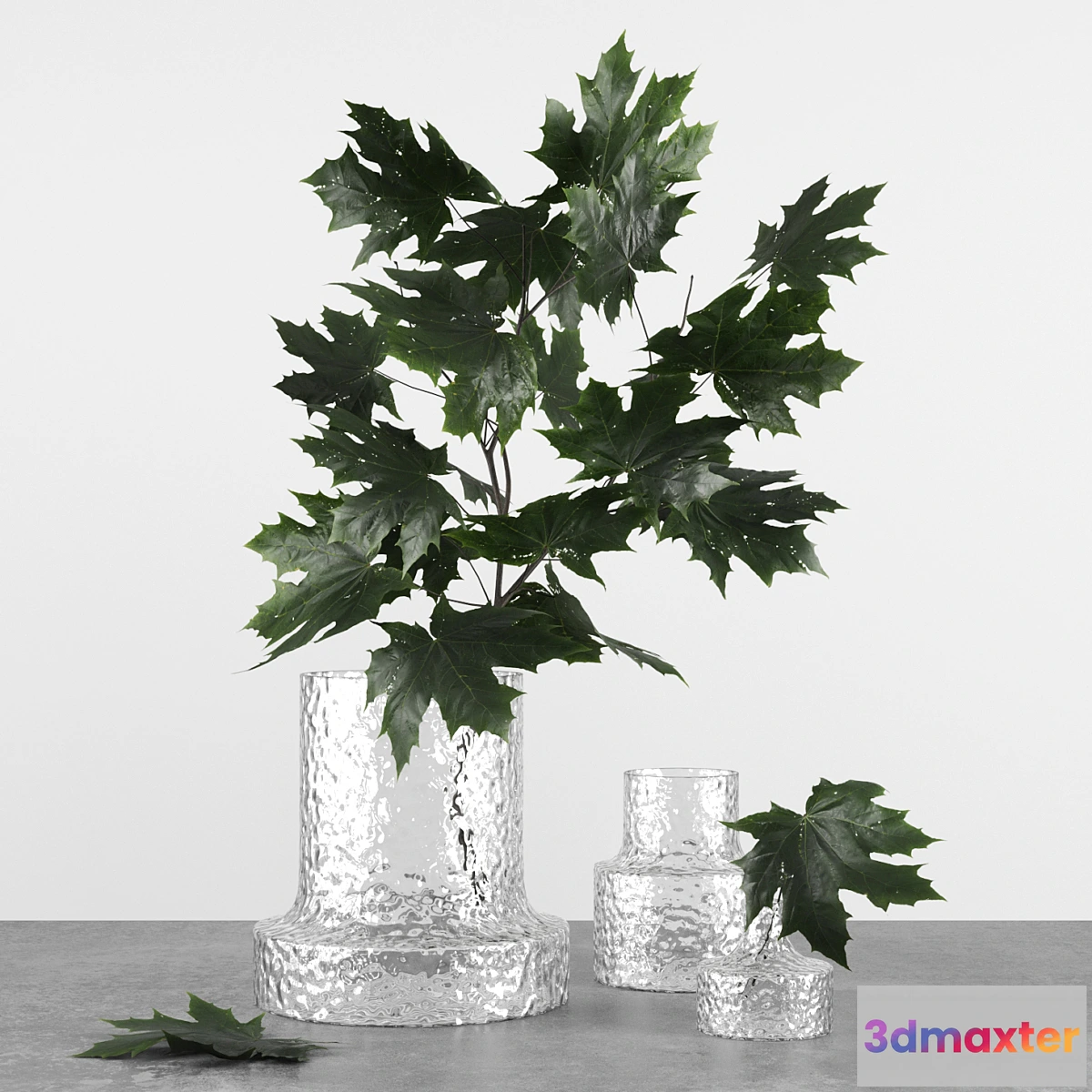 592500 - Decor set 8 witn vases by Scruf Glasbruk & Maple