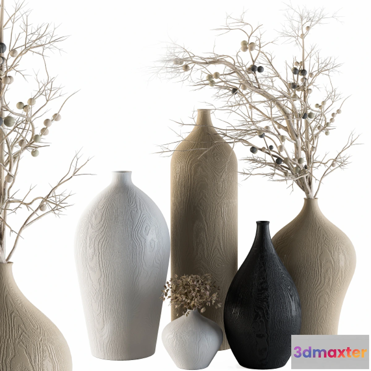 592980 - Decorative Set Vases and Dry branch - Set 44