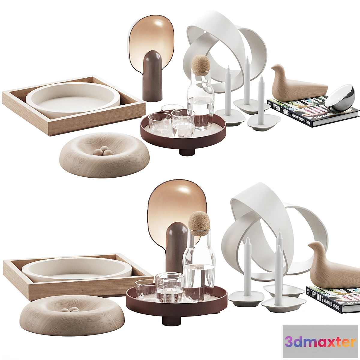 593334 - Living contemporary nature accessories decor set