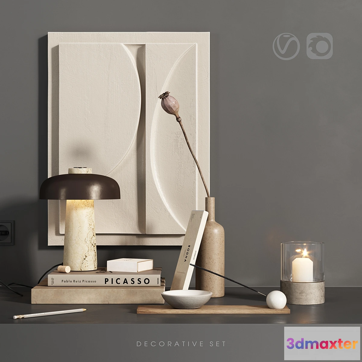 593684 - Decorative set plaster panel