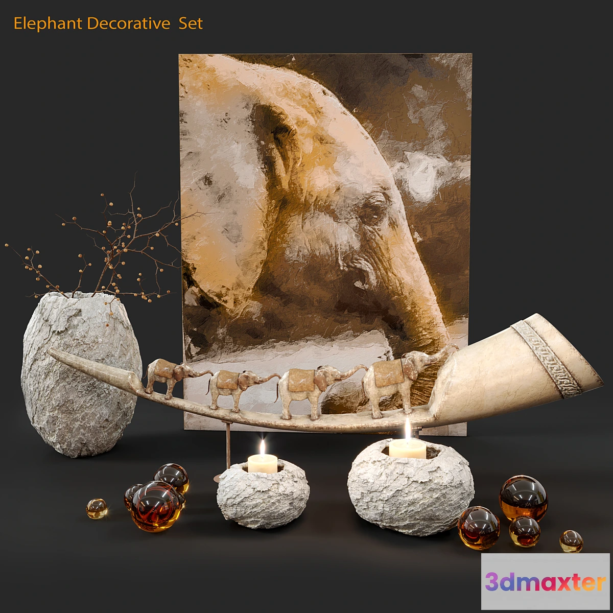 593930 - Elephant decorative set