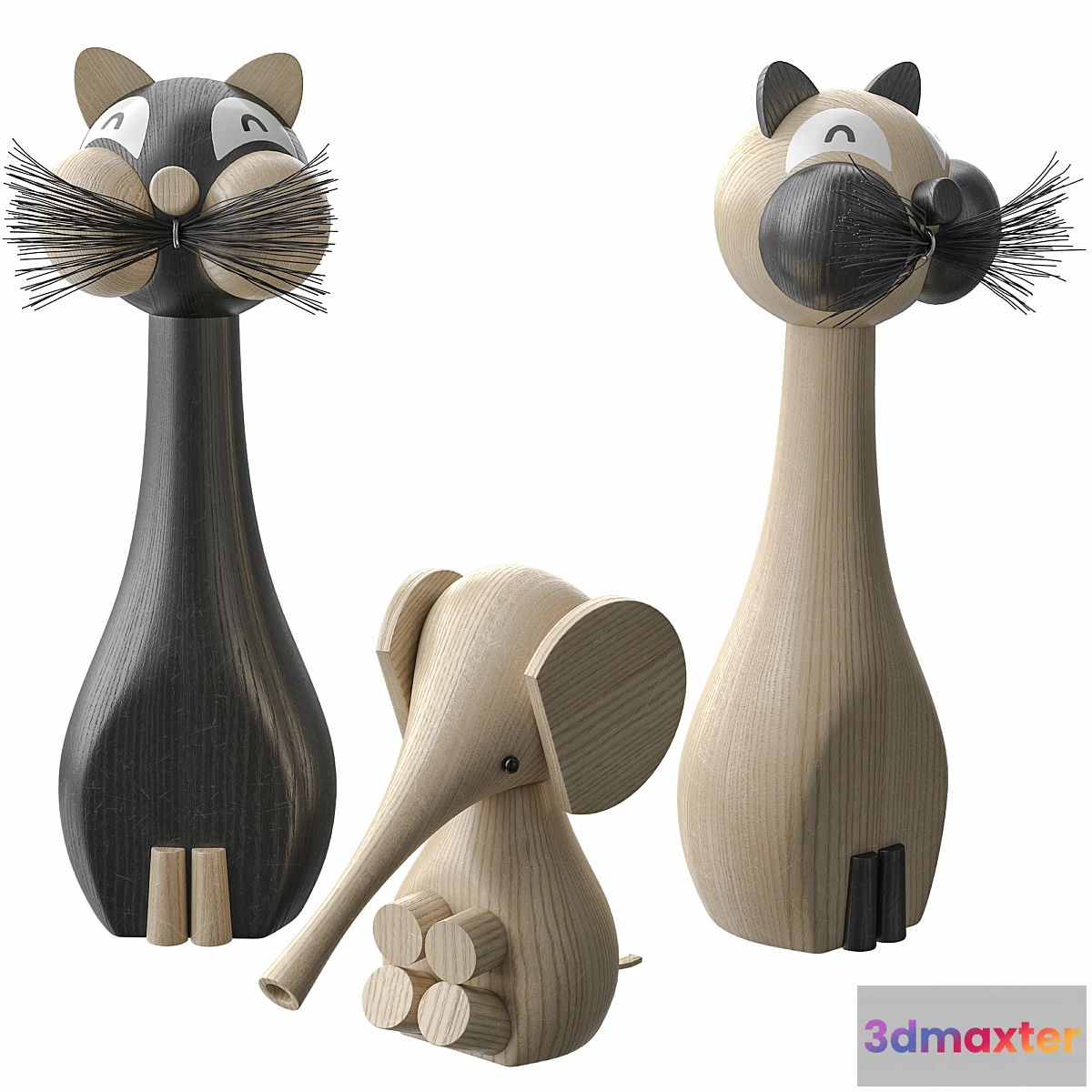594334 - Lucie Kaas Baby Elephant and Siamese Cat