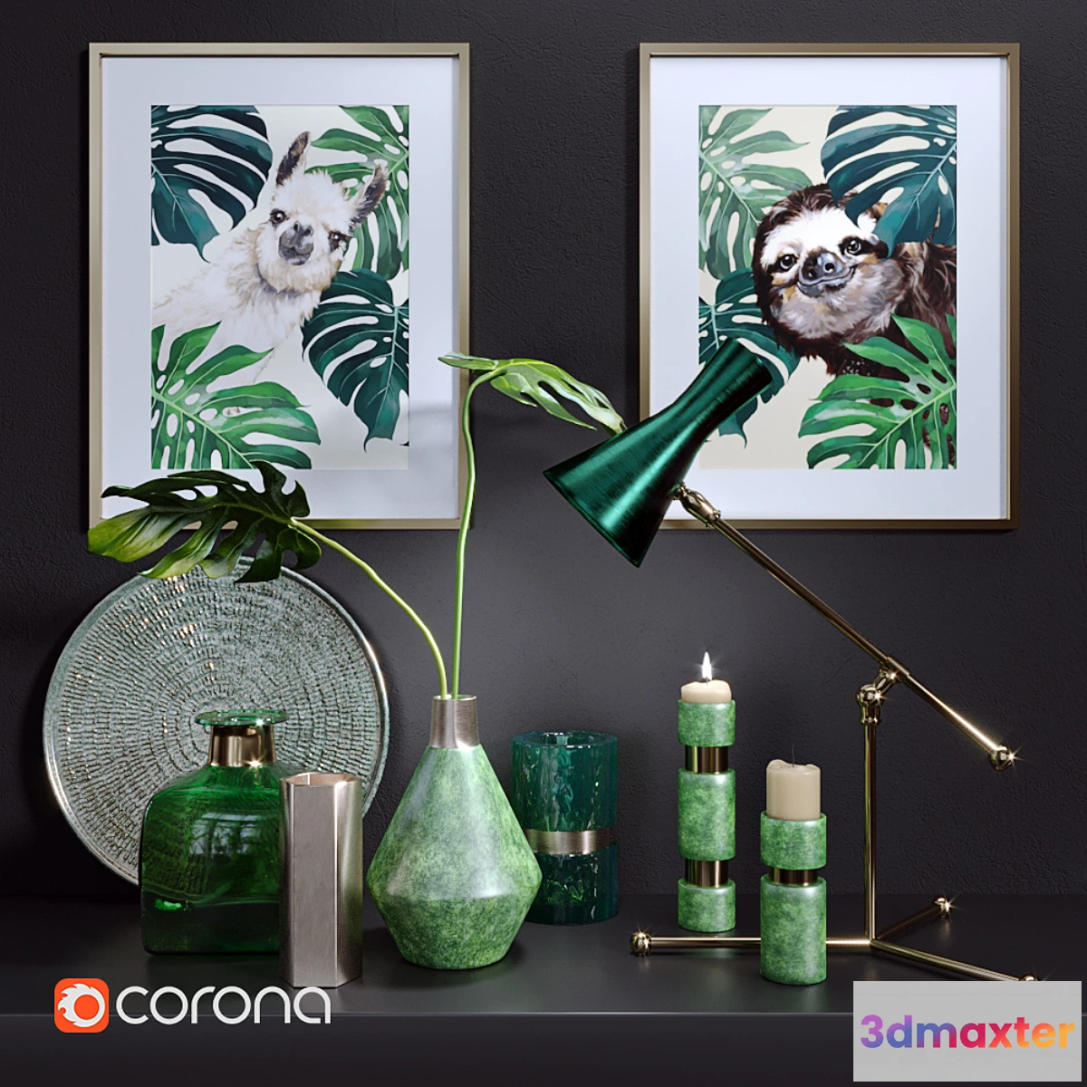 594532 - Green decor set