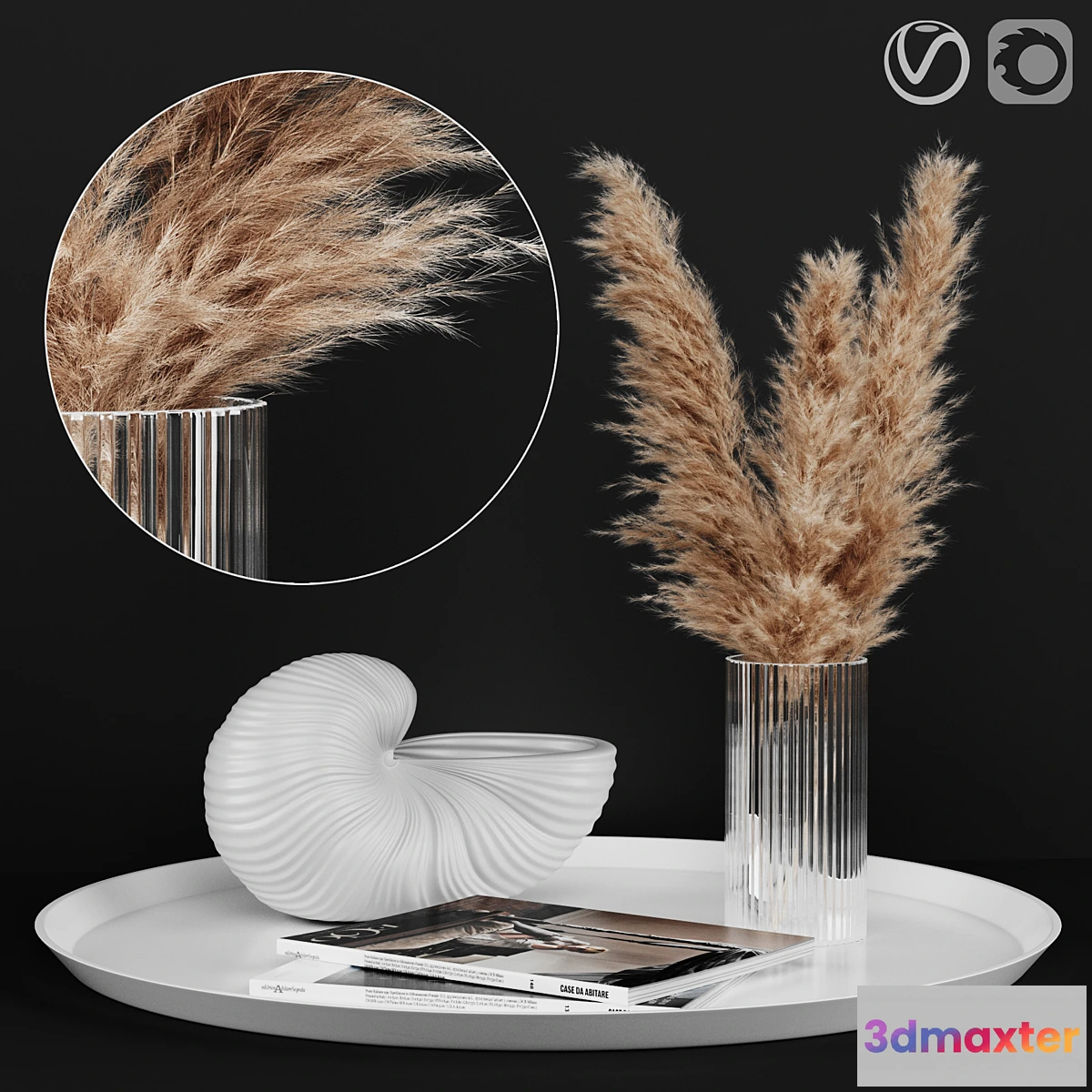 594718 - A decoratively artificial Pampas flower