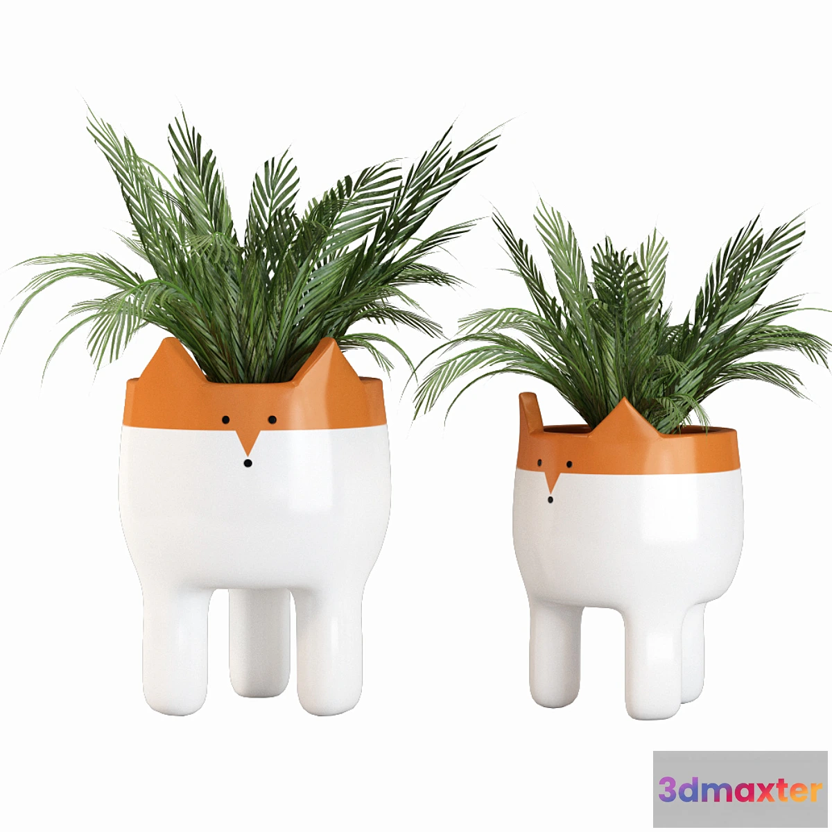 618421 - Ceramic Fox Plant Pot 01