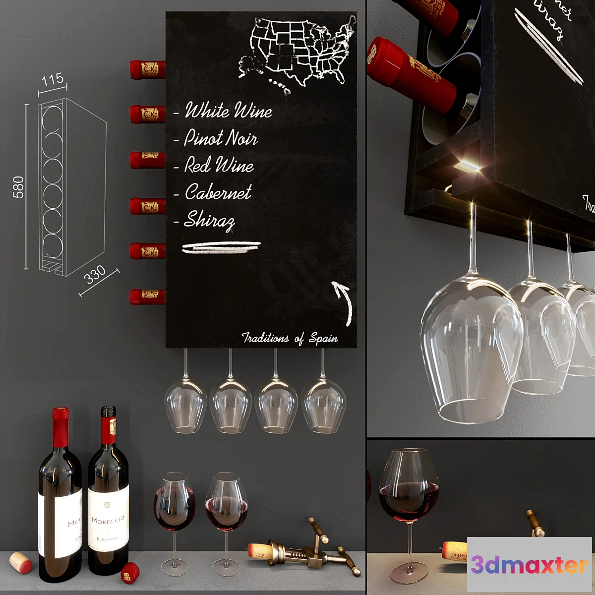658781 - Wine Wall Decorative Cabinet