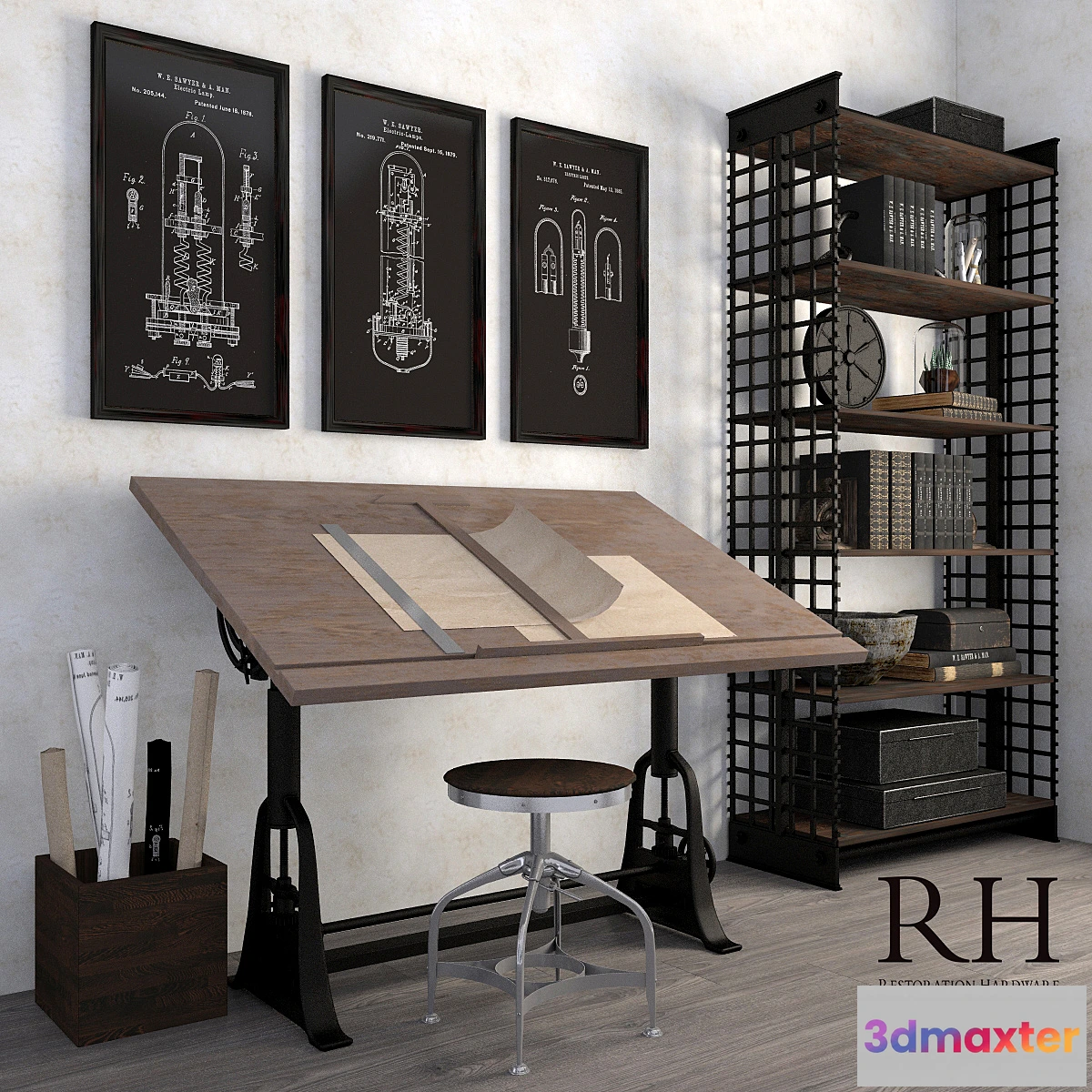 663563 - Decorative set in loft style RH