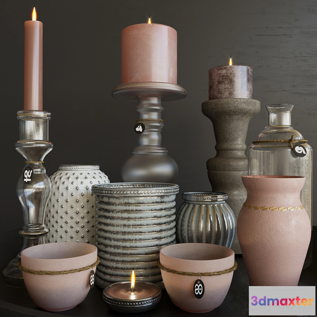 664623 - Modern set of candlesticks candles and decor 2
