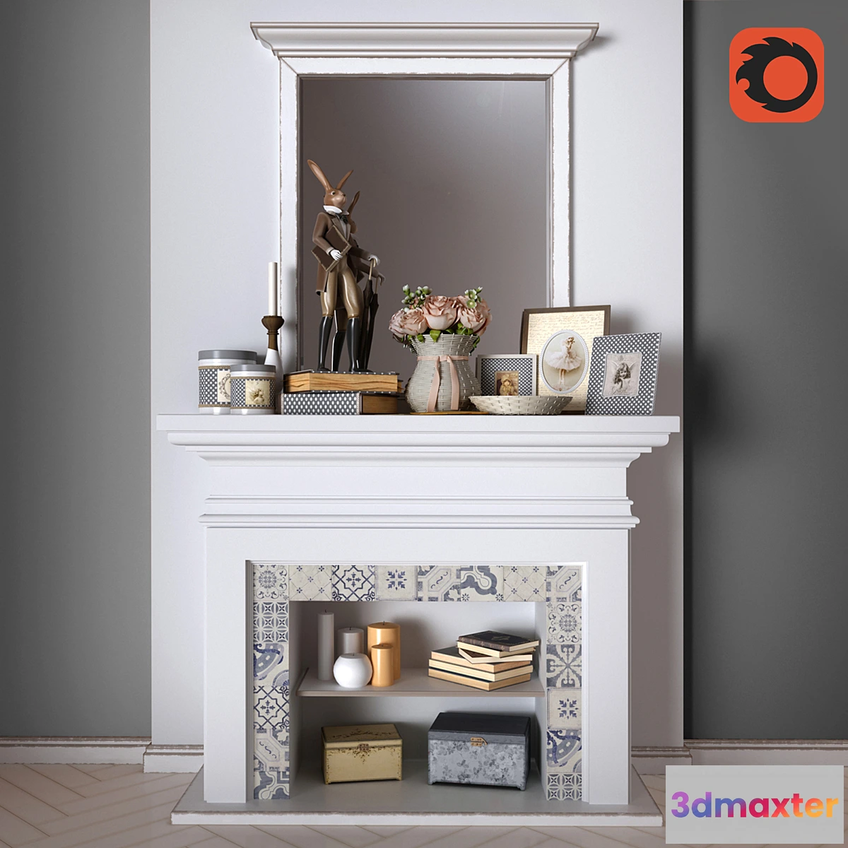 664863 - decorative fireplace set