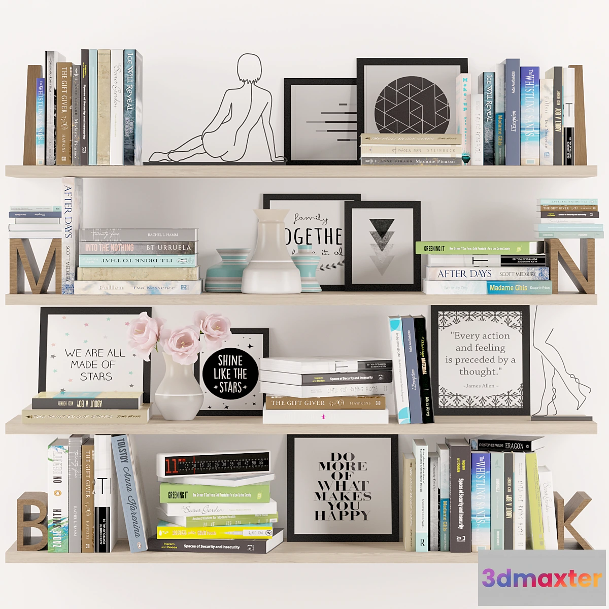 666803 - Bookshelf decoration set 2