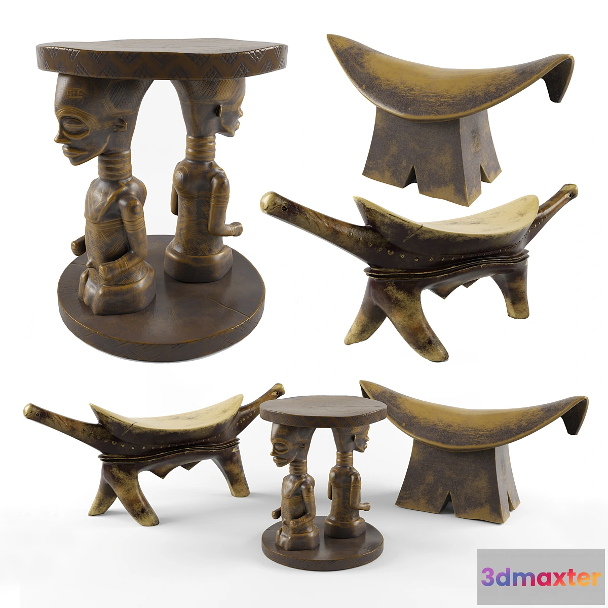 702196 - Dinka stool set