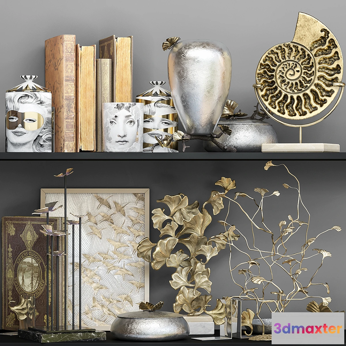 715436 - Decorative set collection with rare books and decor - No.2