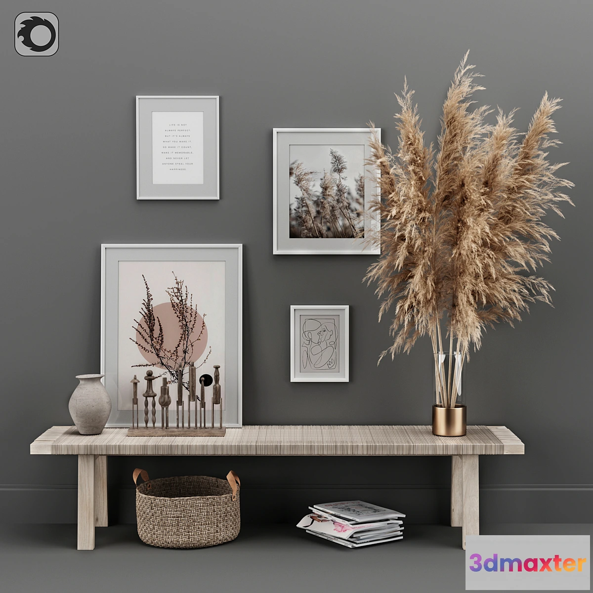 716040 - Decoration Set 02 pampas & Console - No.2