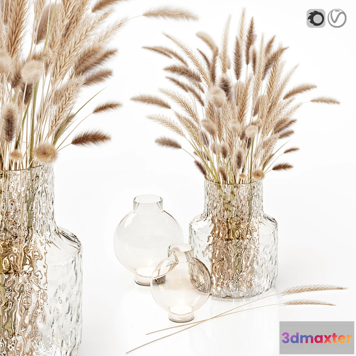 739577 - Dry flowers in glass vase - No.2