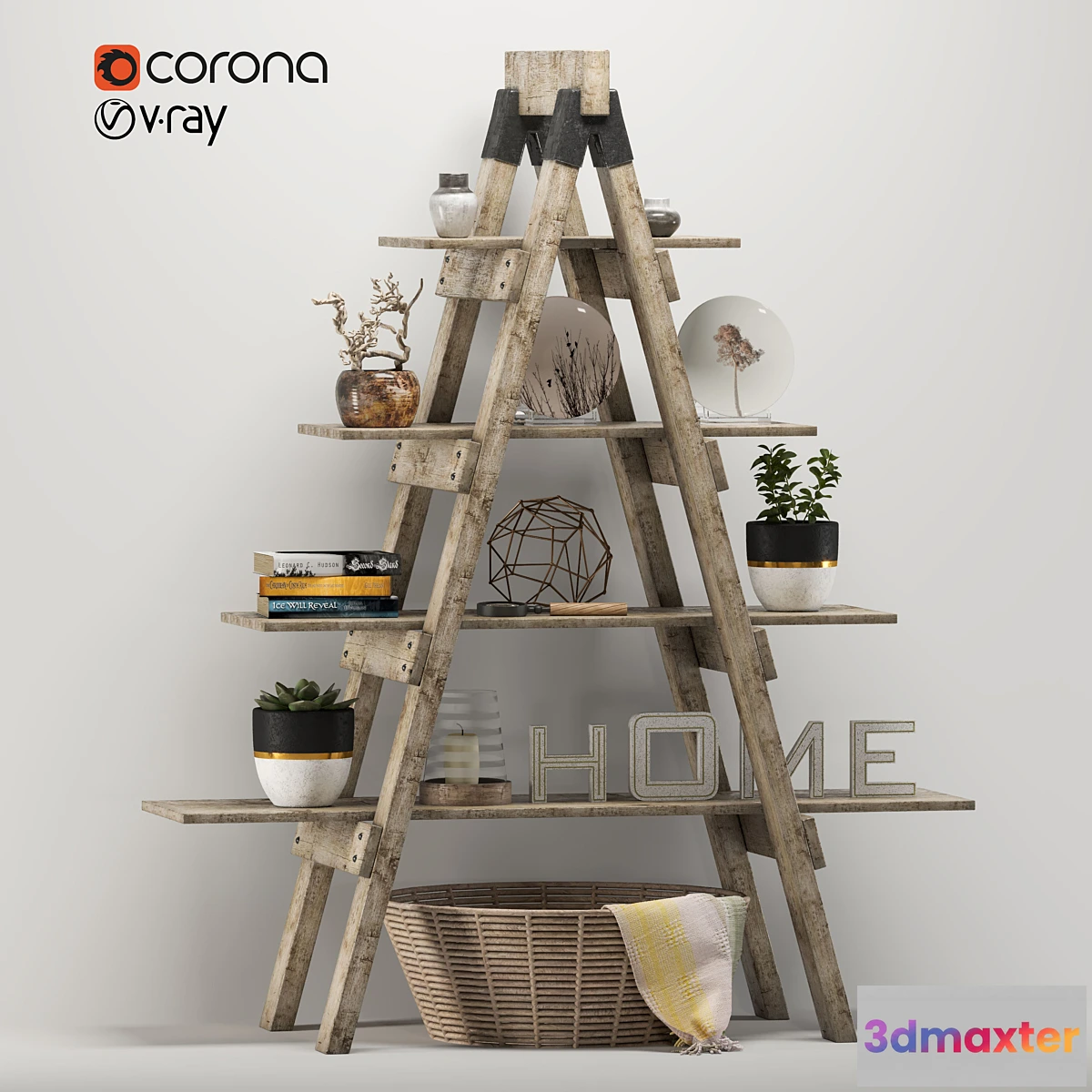 745039 - Rustic ladder bookshelf - No.2