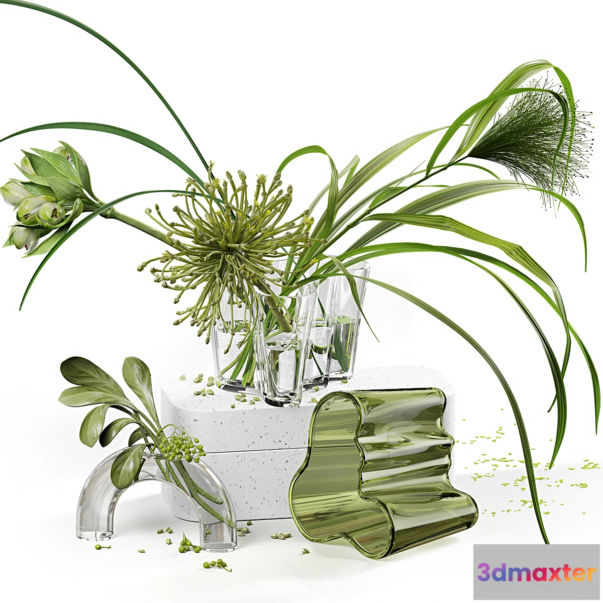 769045 - Decor set 047 with green plants AALTO VASE - No.3