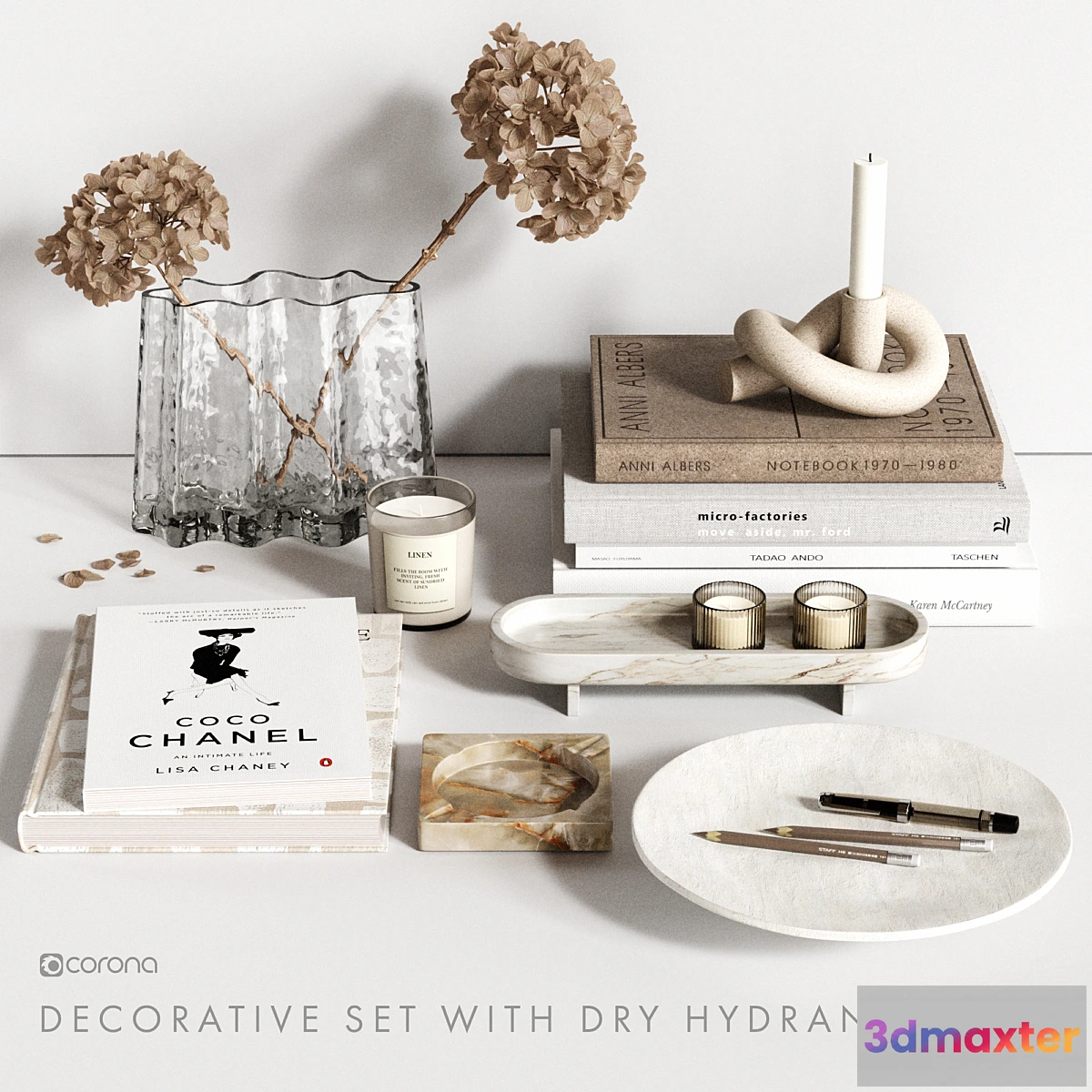 769357 - Decorative Set with dry Hydrangea