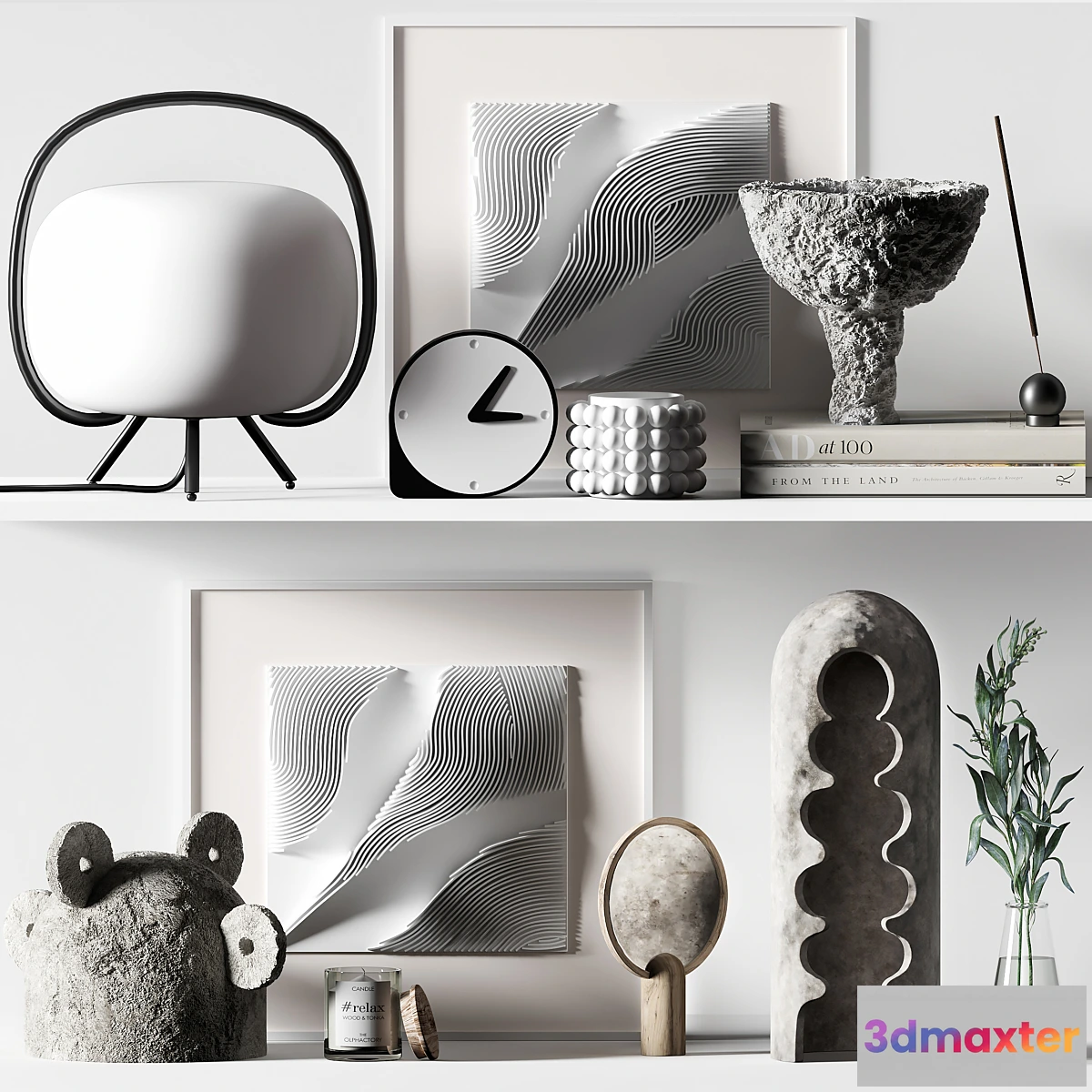 788048 - Decorative Set 017 with reliefs and olyve - No.3