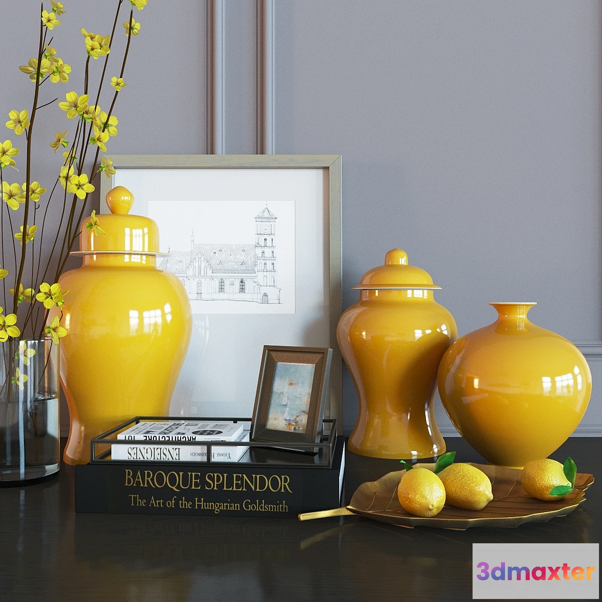 793576 - Decoration set yellow vases - No.2