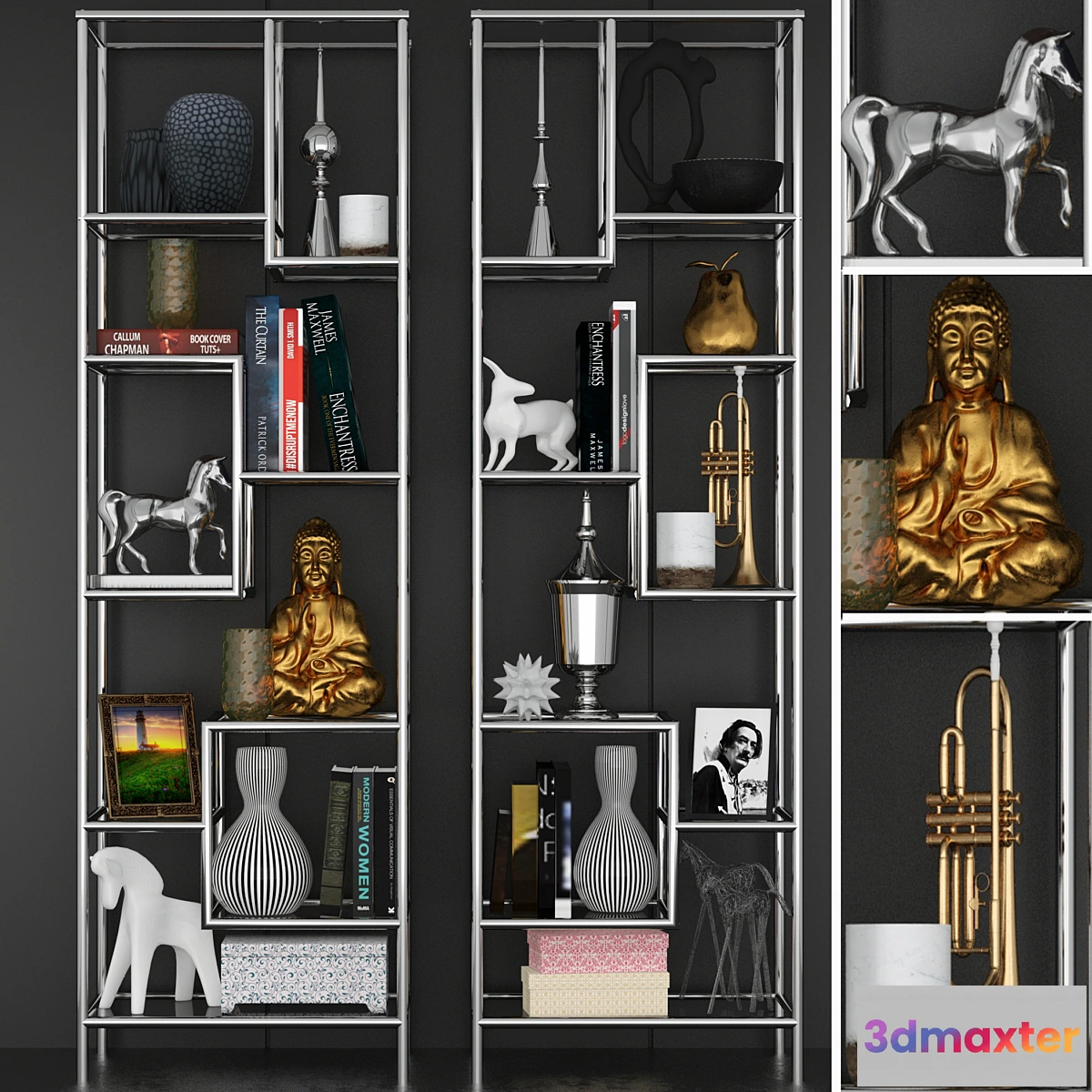 794168 - Rack in a modern style with decor and accessories for decorating - No.3