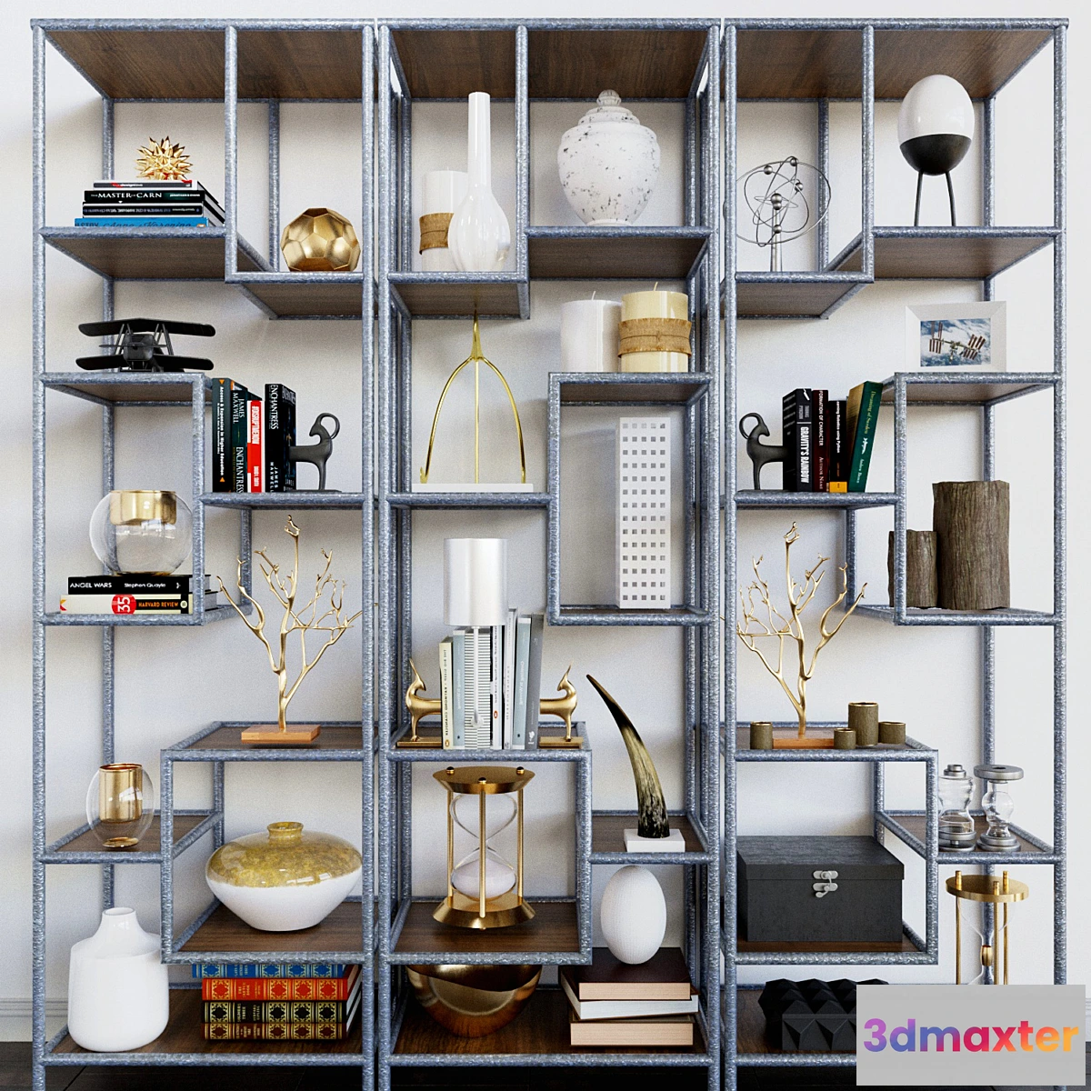 794604 - Rack with books decor and vases - No.2