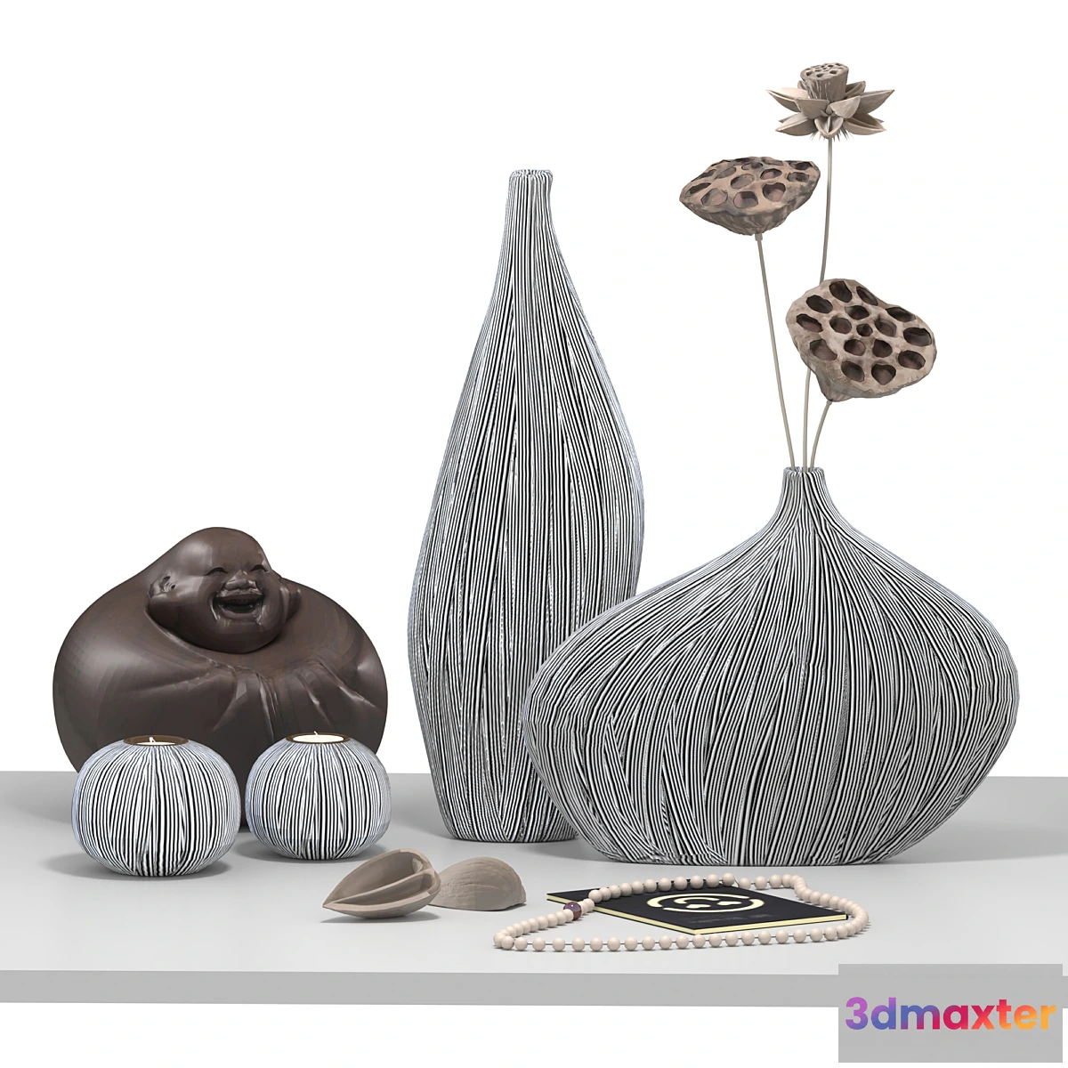 814258 - Decorative set of statue Hotej + vase