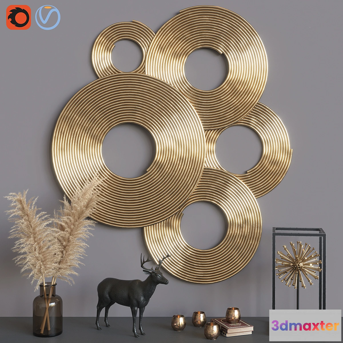 826926 - Decorative set golden - No.3