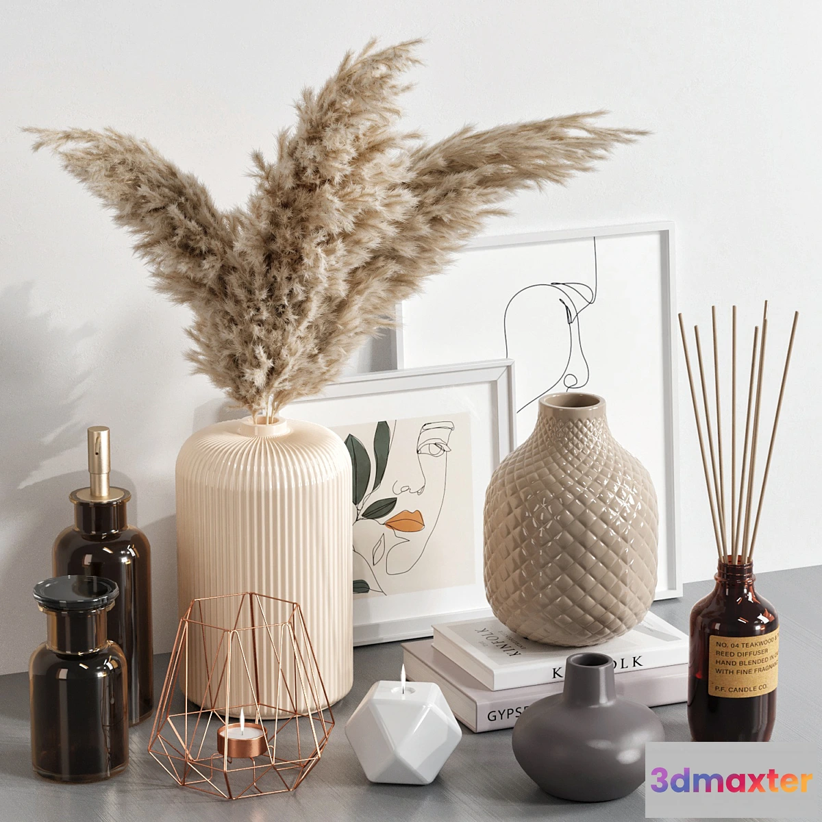 826954 - Decorative set with dried flowers 02 - No.3