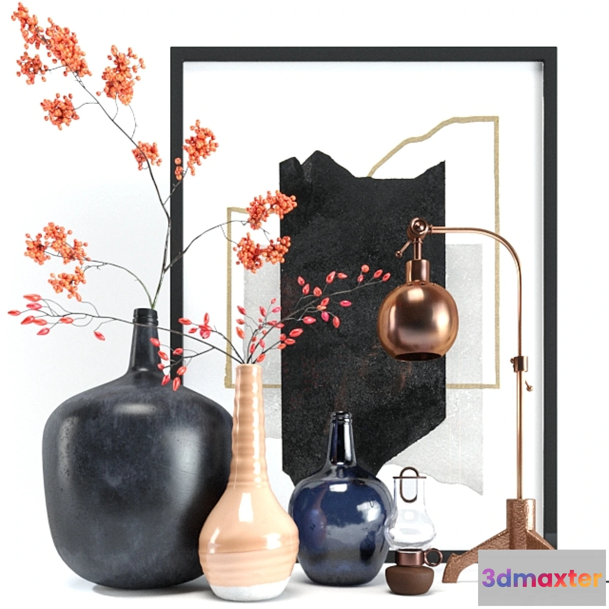 827294 - Mountain ash rosehip and copper lamp - No.3