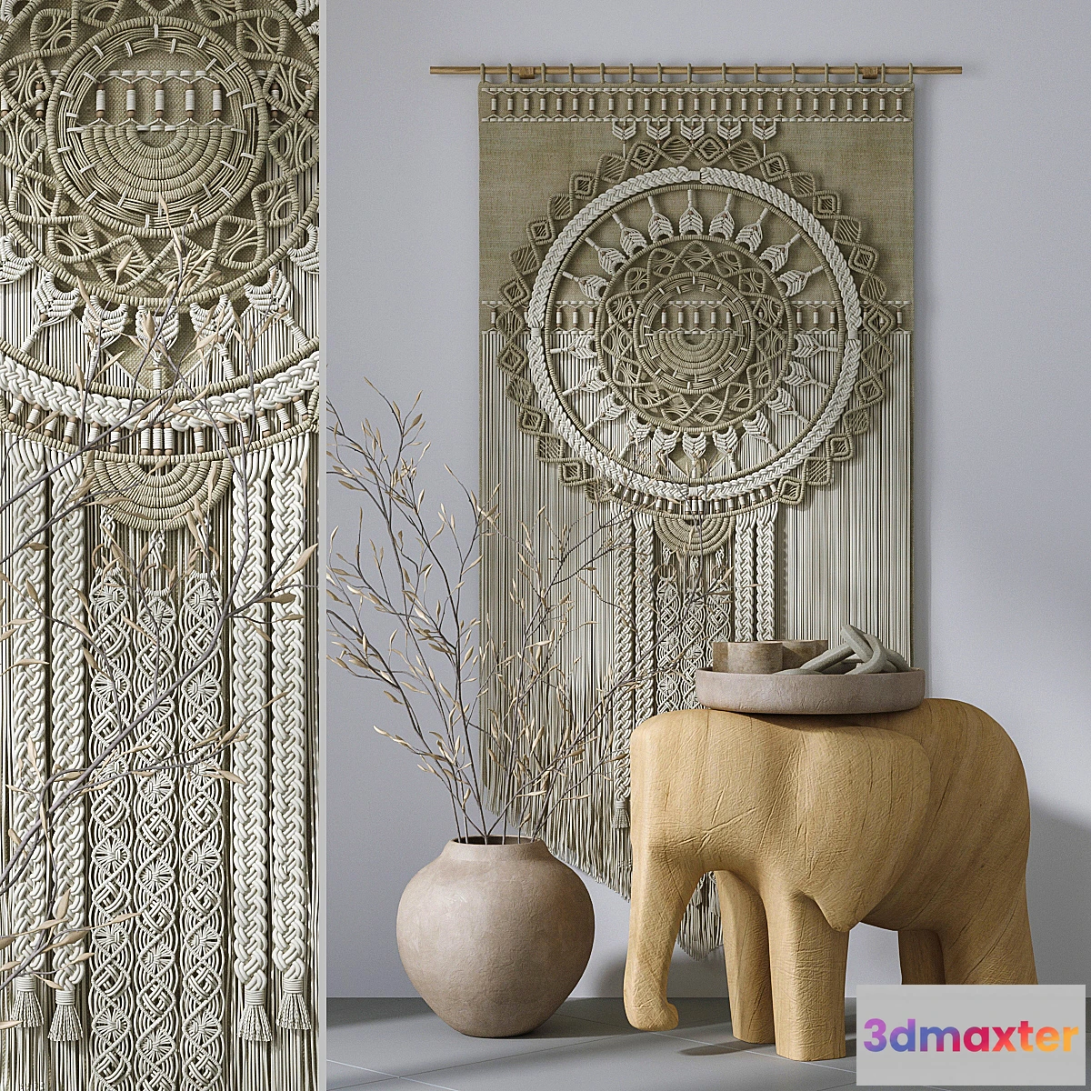 842939 - Decorative set with panels Macrame # 6 - No.5