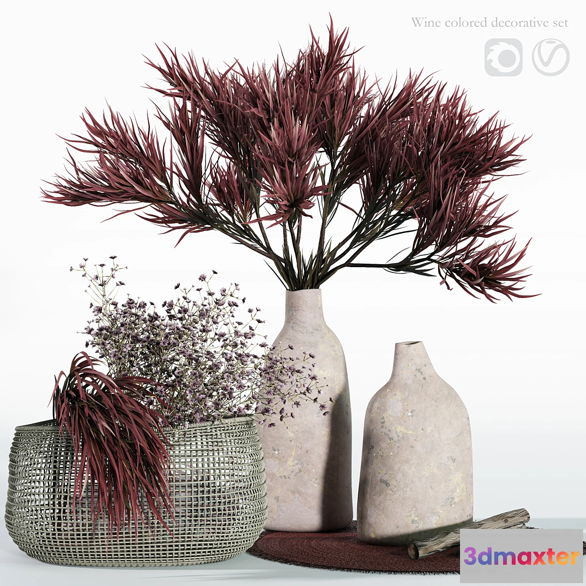 846777 - Wine colored decorative set - No.2