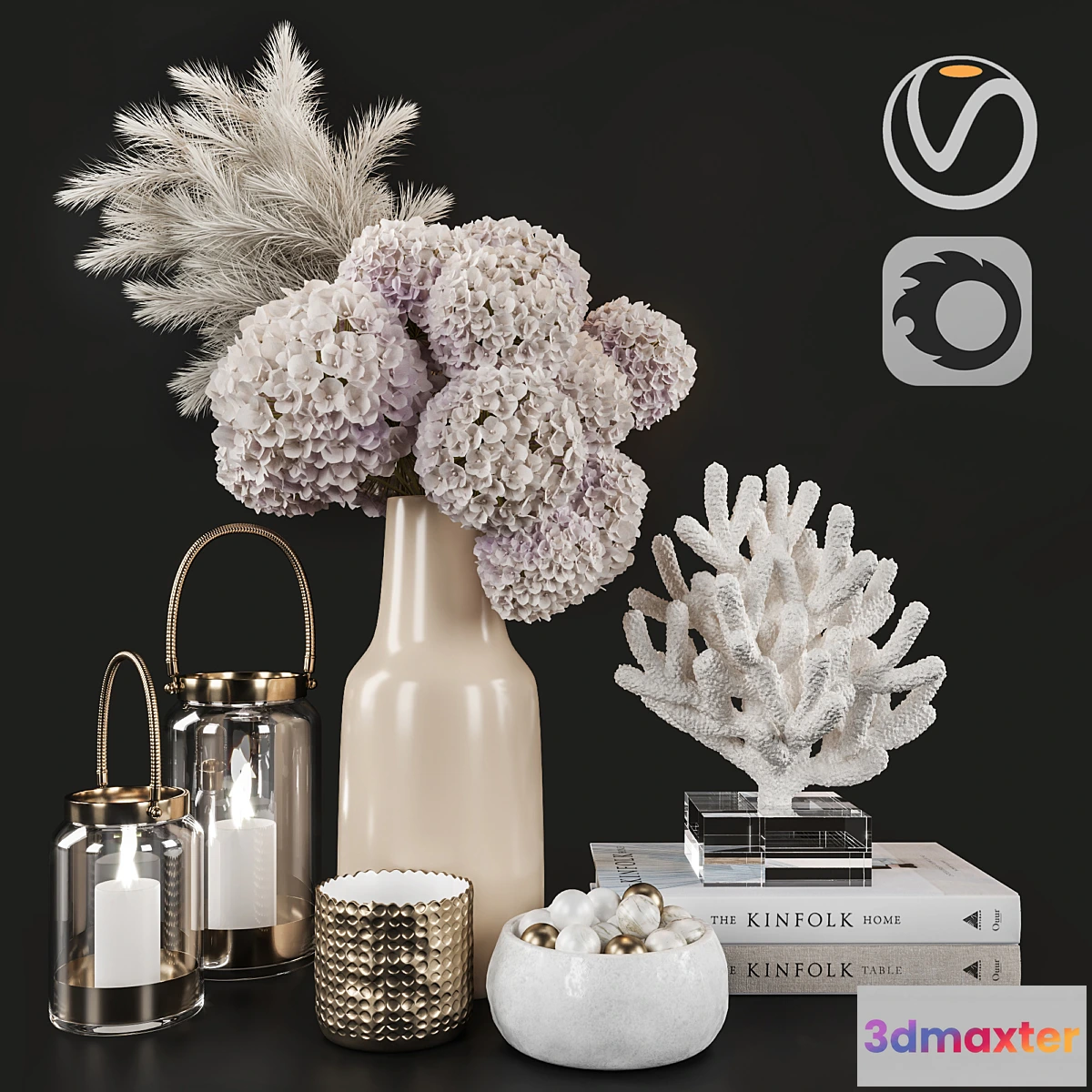 866903 - Dry Flower and Coral Decoration Set 07 - No.7